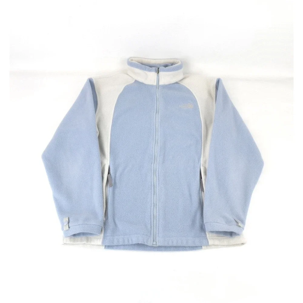 The North Face Jacket womens Large Blue Full Zip Fleece Preppy